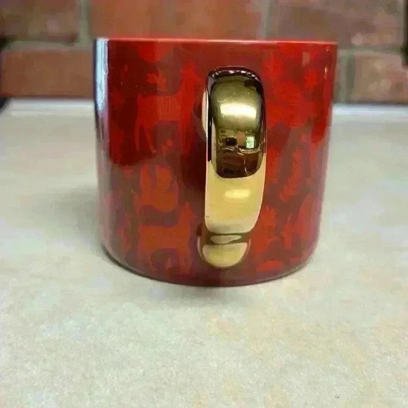 3 Place & Time Coffee Mugs Beautiful Red With Winter Deer & Peace Doves Holiday - Picture 3 of 8